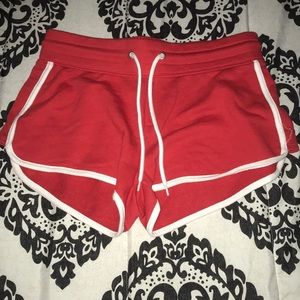 red and white shorts